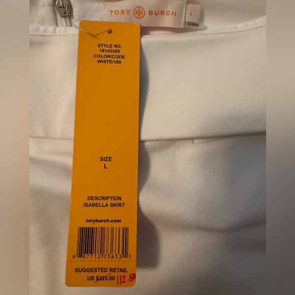 NWT Tory Burch Ivory Skirt - Picture 5 of 10